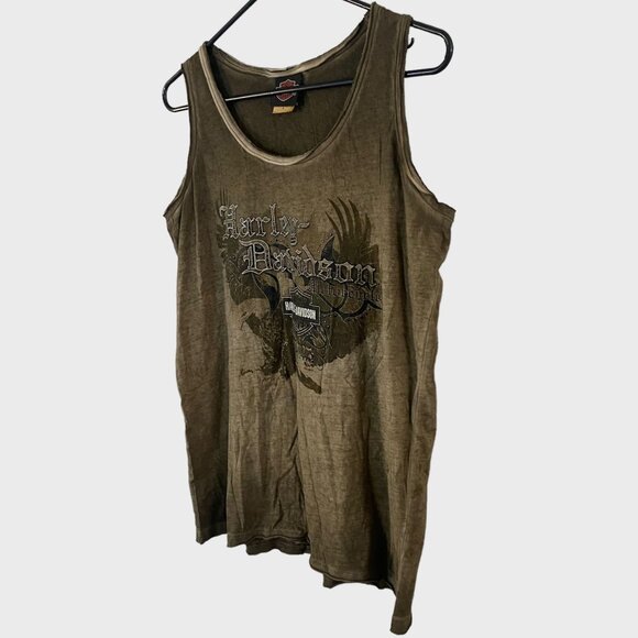 Vintage Harley Davidson Distressed Tank Top Womens Size Large Sleeveless Studded - Picture 3 of 12
